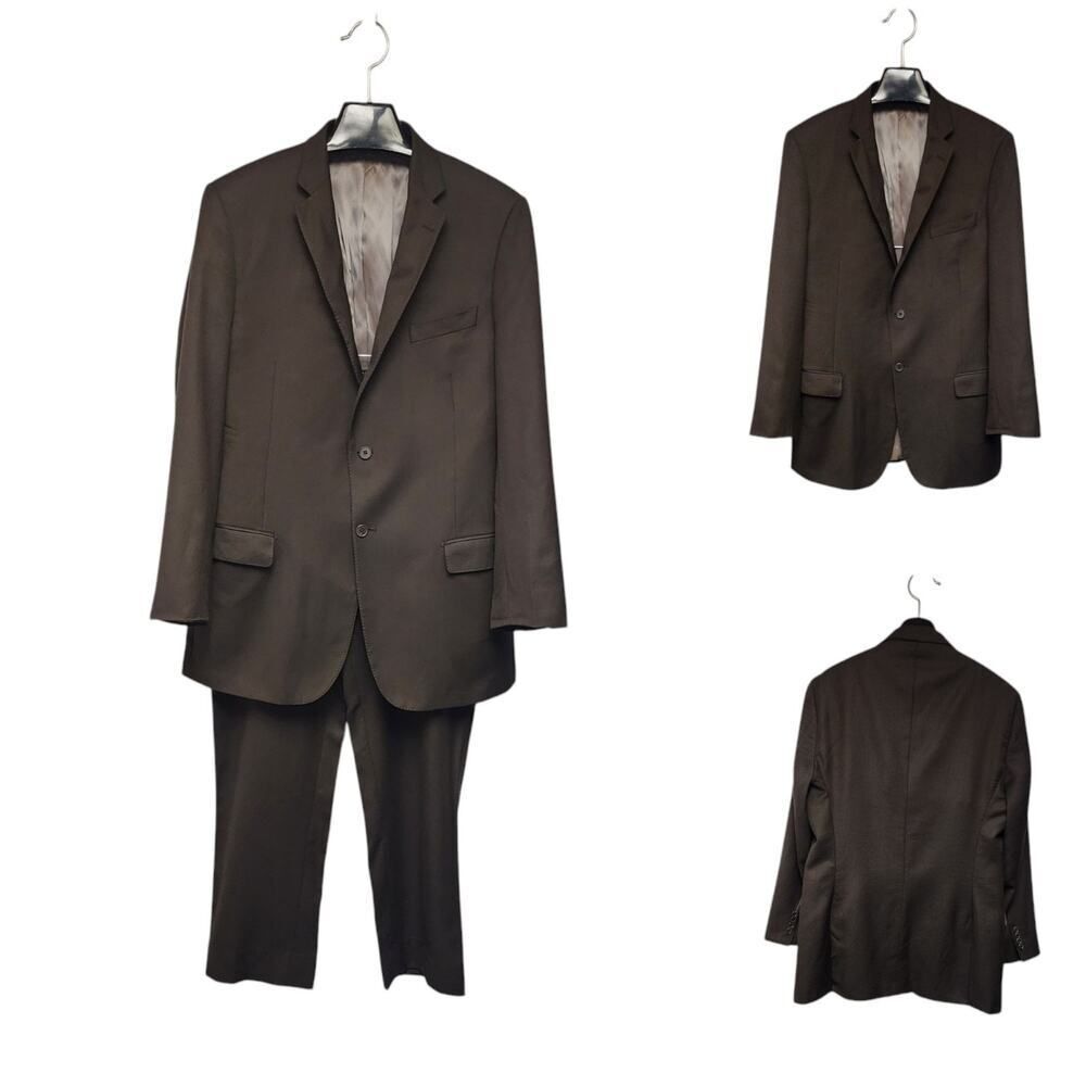 Tiglio Luxe Italian Lanificio Di Biella Men 2PC Suit Color Brown Size 46L